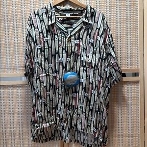 Black and Red Casual Button Down Shirt with Striking Design